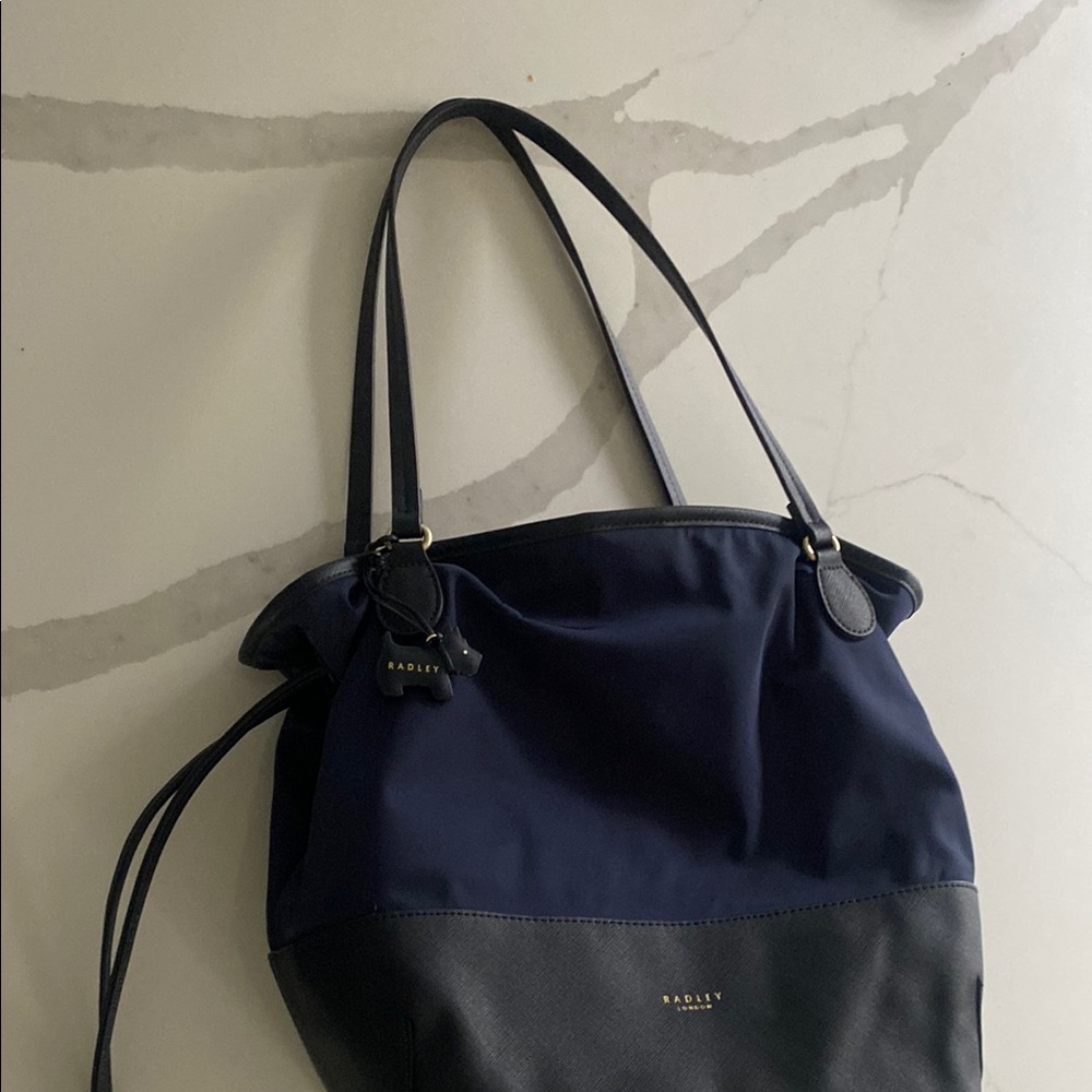 RADLEY LONDON Blue and Black Two-Tone Tote